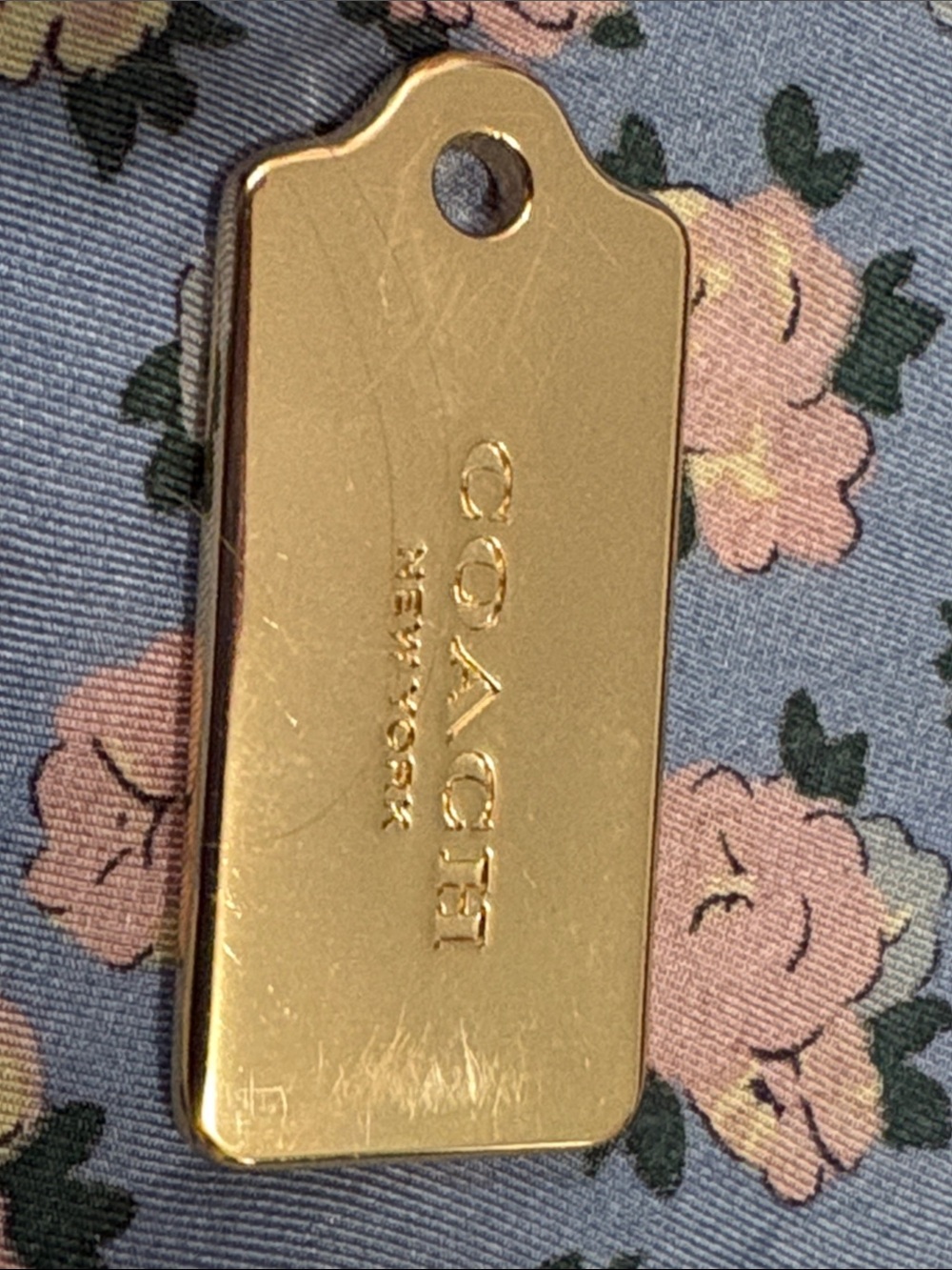 COACH Gold-Tone Metal Tag Key Charm